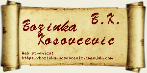 Božinka Kosovčević vizit kartica